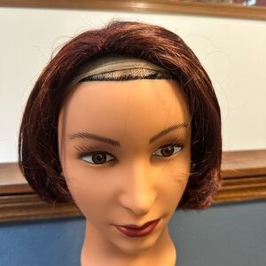 Elegant 1b/red 3/4 wig Women's Wig